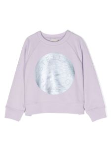 Stella McCartney Kids sweat en coton à logo imprimé - Violet