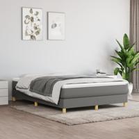 Boxspring met matras stof donkergrijs 140x190 cm