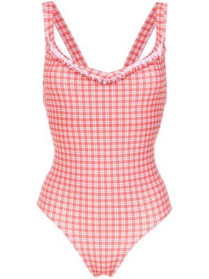 Amir Slama maillot de bain à carreaux - Rouge