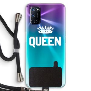 Queen zwart: Oppo A92 Transparant Hoesje met koord
