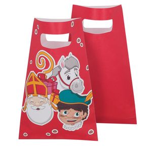 Sinterklaas papieren uitdeelzakjes 10x stuks 23 x 15 cm - Uitdeelzakjes