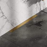 Brauer Douchegoot - 70x7.5cm - muurflens - tegelinlegrooster omkeerbaar - RVS - geborsteld goud DR-MRFW70GG