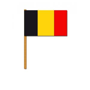 Grote zwaaivlag Belgie - Set van 6x stuks - 30 x 45 cm - polyester - Luxe - Belgie versiering - vlag