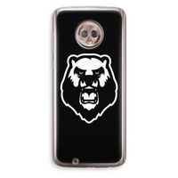 Angry Bear (black): Motorola Moto G6 Transparant Hoesje