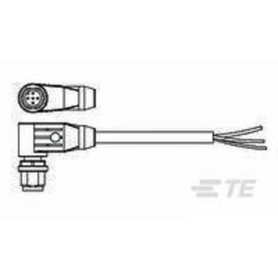 TE Connectivity 2273100-1 Sensor/actuator connector, geassembleerd M12 Aantal polen (sensoren): 5 Stekker, haaks 1.50 m 1 stuk(s)