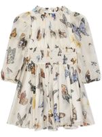 Dolce & Gabbana Kids robe mi-longue à imprimé papillon - Blanc