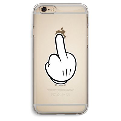 Middle finger black: iPhone 6 Plus / 6S Plus Transparant Hoesje