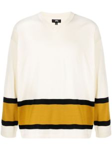 Stüssy pull en coton à logo intarsia - Tons neutres