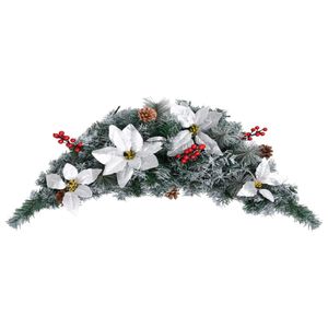 Kerstboog met LED-lampjes 90 cm PVC groen