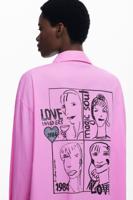 Oversized overhemd met vignetten - RED - L