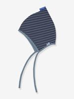 Puntige kindermuts POIJU FINKID, van gestreepte jersey marineblauw