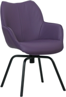 Paarse leren draaibare eetkamerstoel Magic - Toledo Leer Aubergine (paars leer)