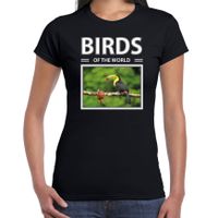 Toekans t-shirt met dieren foto birds of the world zwart voor dames - thumbnail