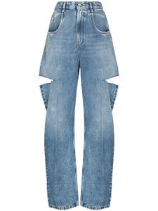 Maison Margiela jean droit à effet usé - Bleu