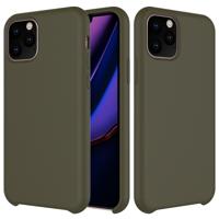 Effen kleur Liquid silicone schokbestendig Case voor iPhone 11 Pro (Army Green)