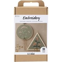 Creativ Company Hobbyset borduurwerk, borduurframe, dusty groen, 1 doos