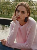 Cashmere trui met textuur en ronde hals Cashmere trui met textuur en ronde hals