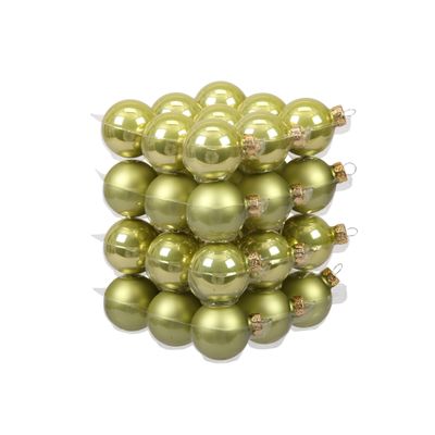72x stuks glazen kerstballen salie groen (oasis) 4 cm mat/glans