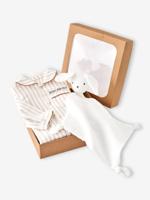 Babyslaappakje set in flanel + knuffels beige