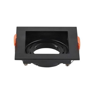 Fresno LED Inbouwspot - Kantelbaar armatuur - Kunststof - 95x95mm - GU10 Fitting incl. lamphouder - Vierkant - IP20 voor binnen - Zwart