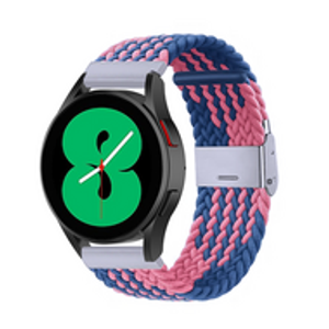 Braided nylon bandje - Blauw / roze - Samsung Galaxy Watch - 42mm