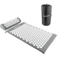 Tunturi Spijkermat met kussen - Acupressuur - Meditatie Mat - Acupunctuur Set - 68x42x2 cm - Grijs