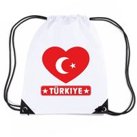 Nylon sporttas Turkije hart vlag wit   -
