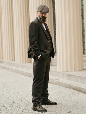 Maatpak Voor Heren | 3-delig Pak | Zwart Visgraat | Alfie Solomons | Peaky Blinders | Peaky Blinders