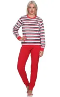 N dames pyjama badstof - Stripes - Warme winter pyjama