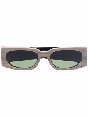 GCDS lunettes de soleil à monture rectangulaire - Marron