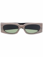 GCDS lunettes de soleil à monture rectangulaire - Marron
