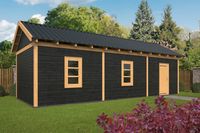 Lariks/Douglas Overkapping Hamar XL type 8 zwart 990x445 cm- Zadeldak- Onbehandeld lariks Douglas hout- Tuindeco