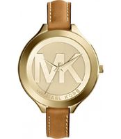 Horlogeband Michael Kors MK2326 Leder Bruin 12mm - thumbnail