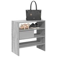 Schoenenrekken 2 st stapelbaar 60x30x30,5 cm grijs sonoma eiken