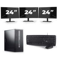 HP EliteDesk 800 G2 Tower - Intel Core i3-6e Generatie - 8GB RAM - 256GB SSD - Windows 11 + 3x 24 inch Monitor