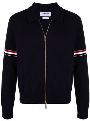 Thom Browne cardigan à rayures RWB - Bleu