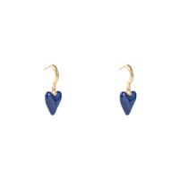 Day&Eve Oorbellen Heart Dangle Blauw | Goud
