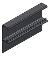 F134B/2000-Klikkap aluminium zwart 2000mm