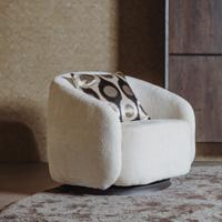 Tower Living Draaifauteuil 'Castro' Chenille, kleur Pearl