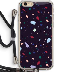 Dark Rounded Terrazzo: iPhone 6 PLUS / 6S PLUS Transparant Hoesje met koord