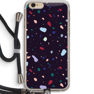 Dark Rounded Terrazzo: iPhone 6 PLUS / 6S PLUS Transparant Hoesje met koord