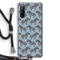 Zebra: Sony Sony Xperia 10 III Transparant Hoesje met koord