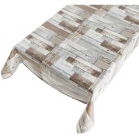 Tafelkleden/tafelzeilen houten planken motief 140 x 170 cm rechthoekig   - - thumbnail