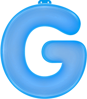 Opblaasbare letter G blauw   - - thumbnail
