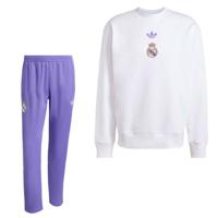 adidas Real Madrid Lifestyler Crew Trainingspak Wit Paars