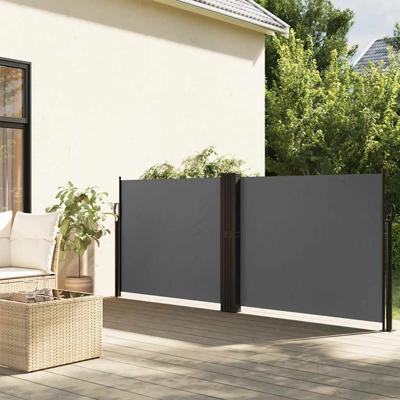 VidaXL Windscherm uittrekbaar 100x600 cm antraciet
