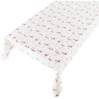 Witte tafelkleden/tafelzeilen roze flamingo print 140 x 170 cm