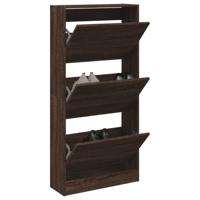 Schoenenkast 60x21x125,5 cm bewerkt hout bruin eikenkleur