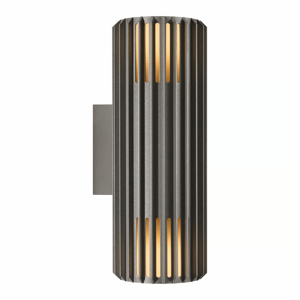 Buitenlamp Aludra zwart ribbel 2x gu10 33 cm