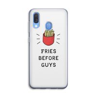Fries before guys: Samsung Galaxy A40 Transparant Hoesje